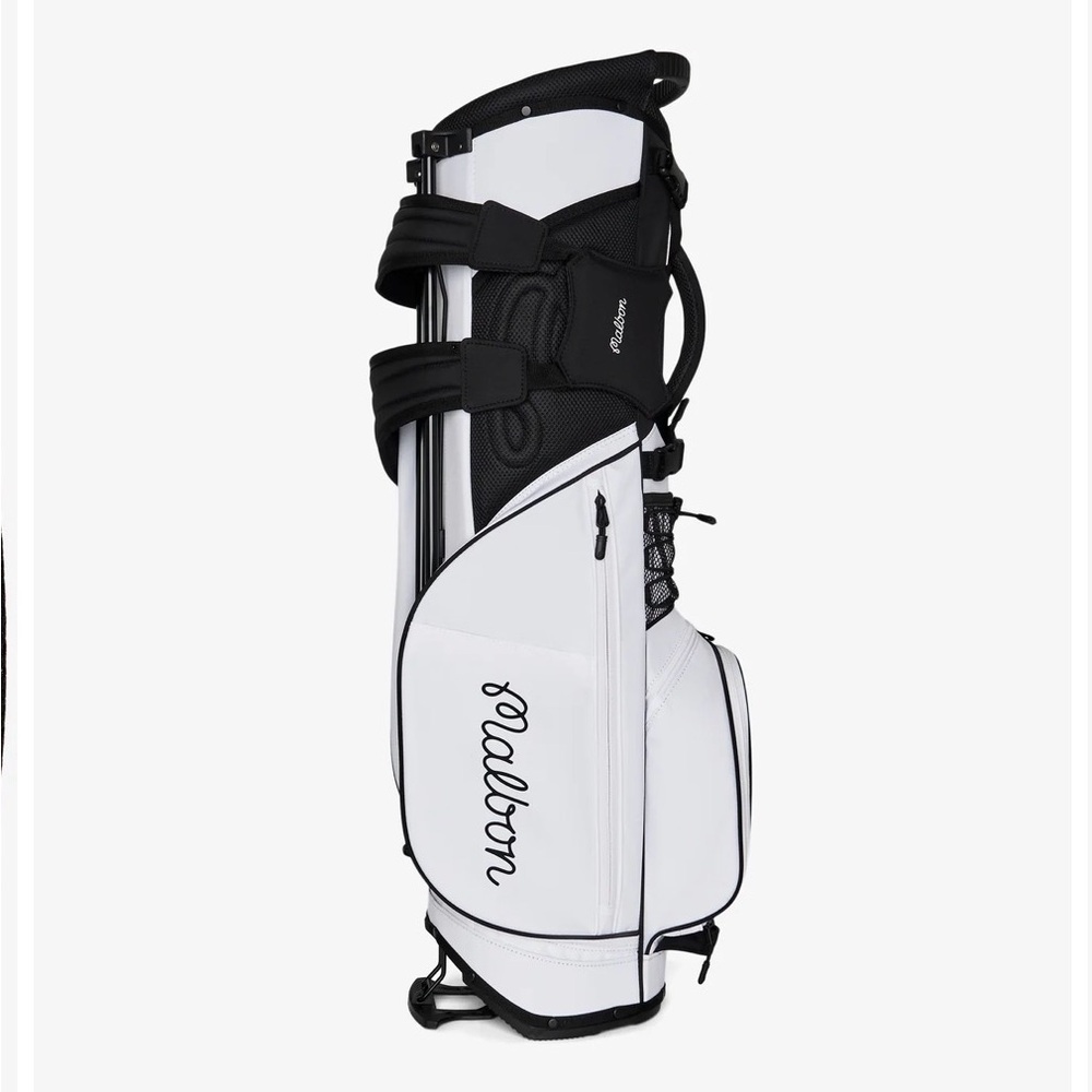 1000% Auth. New Malbon “Walking” Golf White Golf Bag - Picture 5 of 10